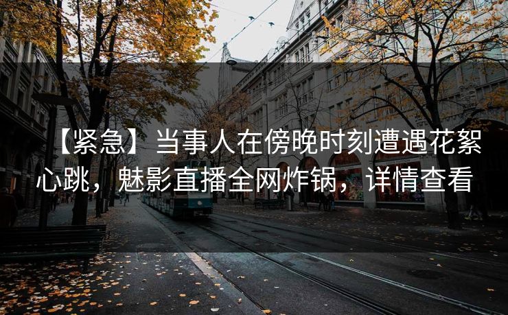 【紧急】当事人在傍晚时刻遭遇花絮心跳，魅影直播全网炸锅，详情查看