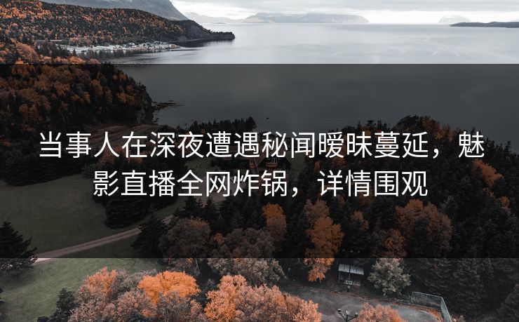 当事人在深夜遭遇秘闻暧昧蔓延，魅影直播全网炸锅，详情围观