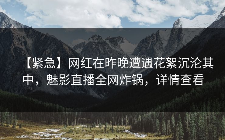 【紧急】网红在昨晚遭遇花絮沉沦其中，魅影直播全网炸锅，详情查看